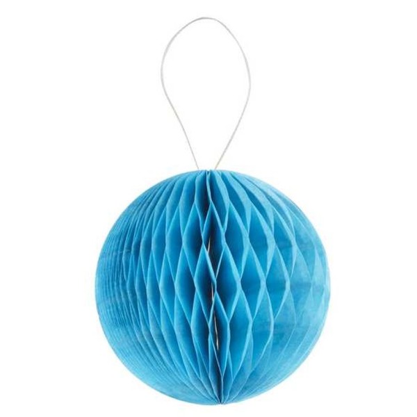 Boule alvéolee 3D 15cm turquoise x2 - Photo n°1