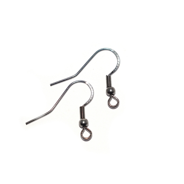 Boucles d'oreilles crochet plat 17x17 mm acier inoxydable argenté x2 - Photo n°1