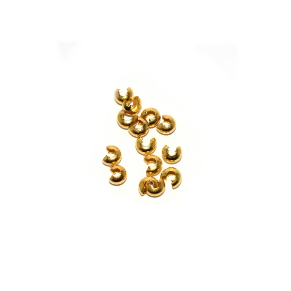 Perles à écraser/cache -noeud doré 3 mm x10 - Photo n°1