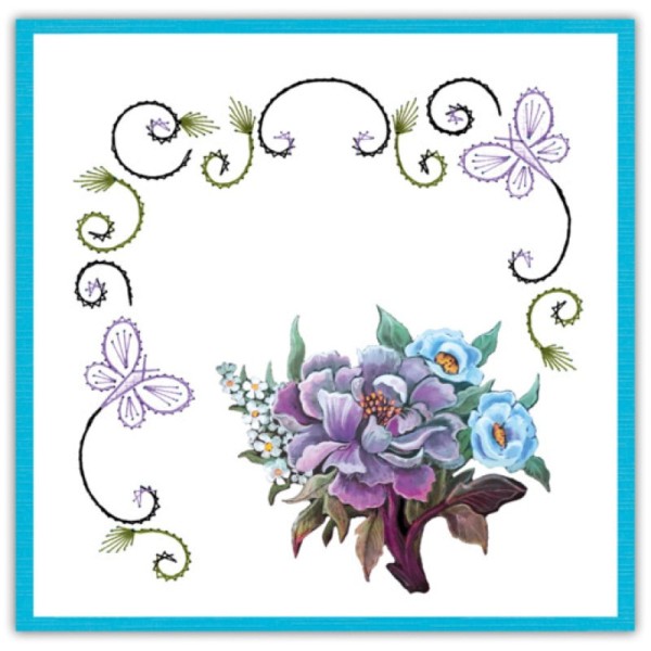 Stitch and do 174 - kit Carte 3D broderie - Fleurs gracieuses - Photo n°2