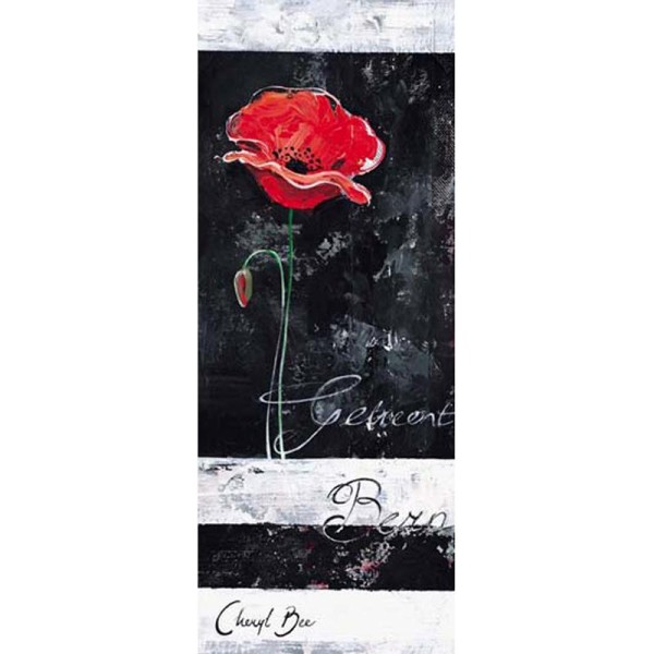 Image 3D Fleur - Fleur rouge et noir haut 20 x 50 cm - Photo n°1