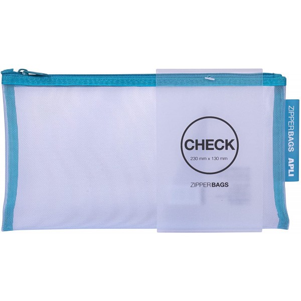 Pochette protège document en nylon chéquier assortiment couleur Apli Zipper Bags - Photo n°3