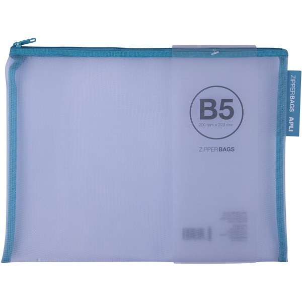 Pochette protège document en nylon B5 290x223mm assortiment couleur Apli Zipper Bags - Photo n°3