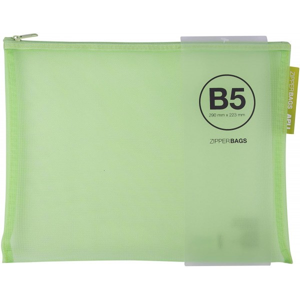 Pochette protège document en nylon B5 290x223mm assortiment couleur Apli Zipper Bags - Photo n°4