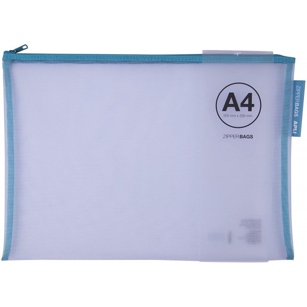 Pochette protège document en nylon A4 assortiment couleur Apli Zipper Bags - Photo n°3