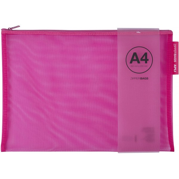 Pochette protège document en nylon A4 assortiment couleur Apli Zipper Bags - Photo n°4