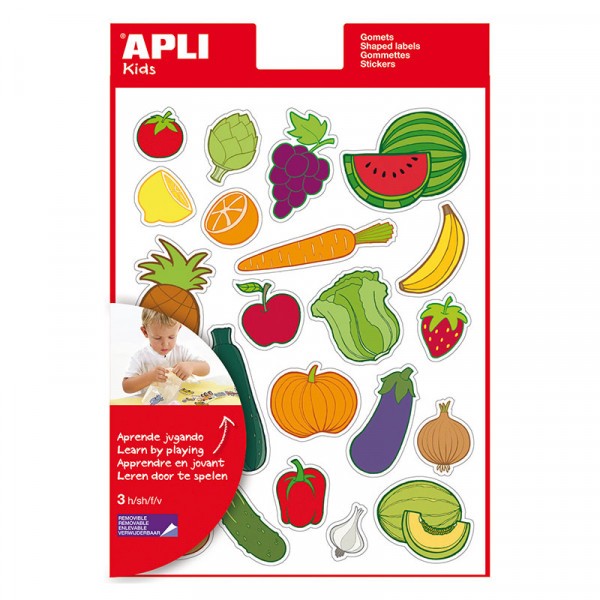 Gommettes thème fruits et légumes repositionnable Apli Kids - Photo n°1