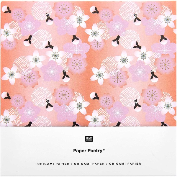 Papier Origami Sakura Rico Design - Fleurs de cerisiers - 15 x 15 cm - 50 feuilles - Photo n°1
