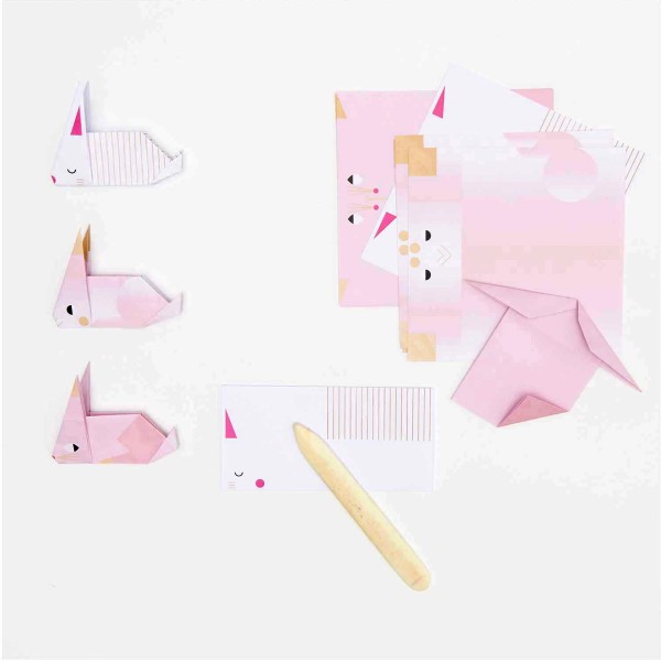 Papier Origami Sakura Rico Design - Lapins - 15 x 15 cm - 30 feuilles - Photo n°3