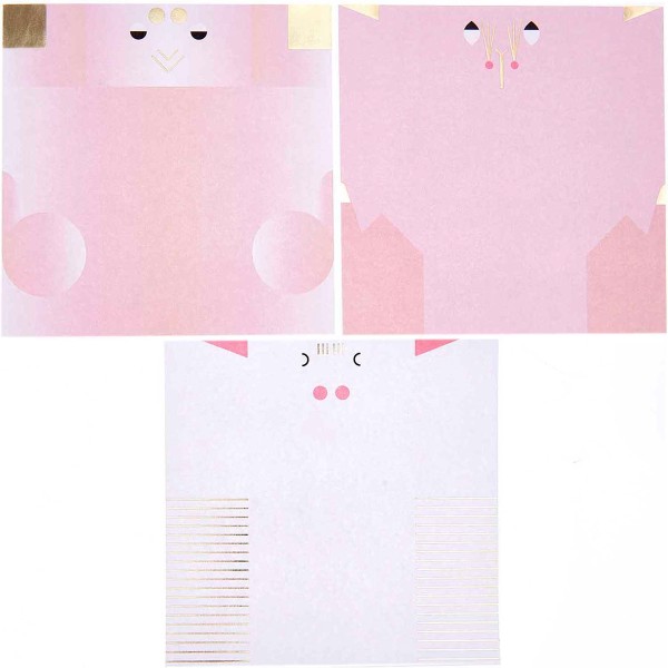 Papier Origami Sakura Rico Design - Lapins - 15 x 15 cm - 30 feuilles - Photo n°4