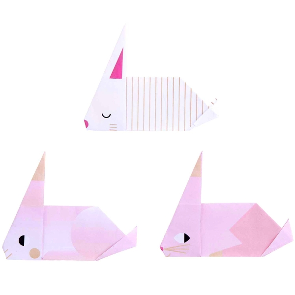 Papier Origami Sakura Rico Design - Lapins - 15 x 15 cm - 30 feuilles - Photo n°5