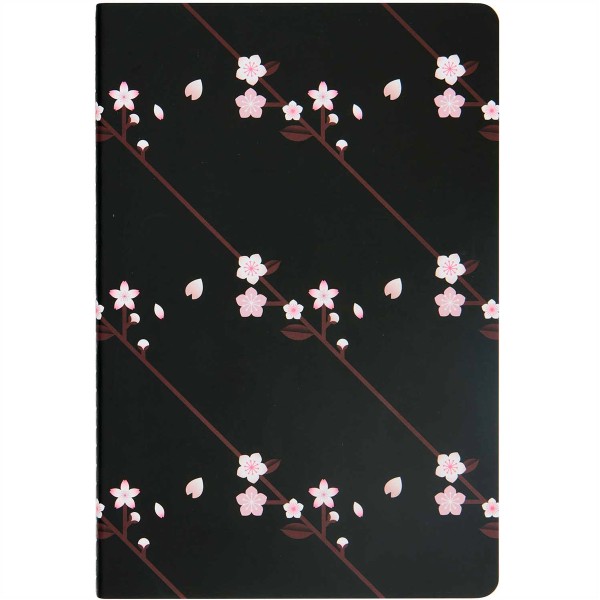 Carnets de notes Sakura Rico Design - Rose et Noir - 14,5 x 21 cm - 2 pcs - Photo n°2