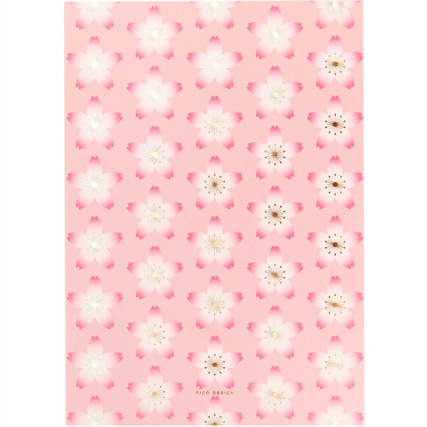 Bloc notes Sakura Rico Design - Rose - 14,8 x 21 cm - 50 pages - Photo n°1