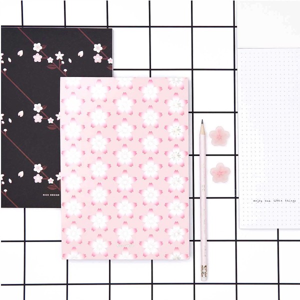 Bloc notes Sakura Rico Design - Noir - 14,8 x 21 cm - 50 pages - Photo n°3