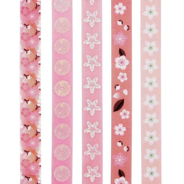 Set de masking tape Sakura - Sakura - 1,5 x 10 m - 5 pcs - Photo n°3