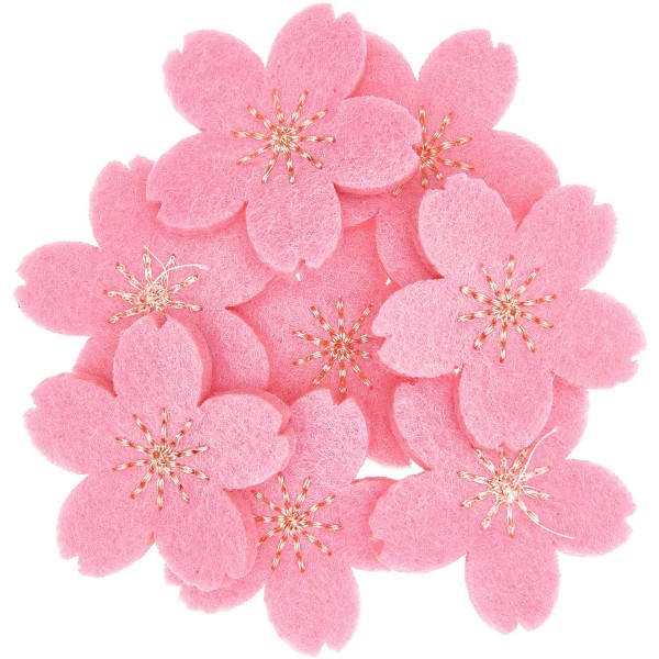 Mini formes en feutrine Sakura - Fleurs de cerisier - Rose - 3,5 cm - 8 pcs - Photo n°1