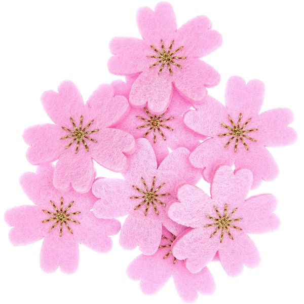 Mini formes en feutrine Sakura - Fleurs de cerisier - Violet - 3,5 cm - 8 pcs - Photo n°1
