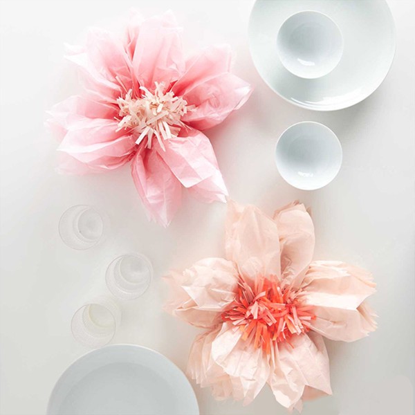 Fleurs déco en papier de soie Sakura - 40 cm - 2 pcs - Photo n°2