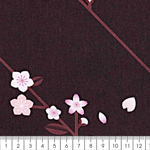 Tissu coton Sakura Rico Design - Noir - Branche de cerisier - Vendu par 10 cm - Photo n°3