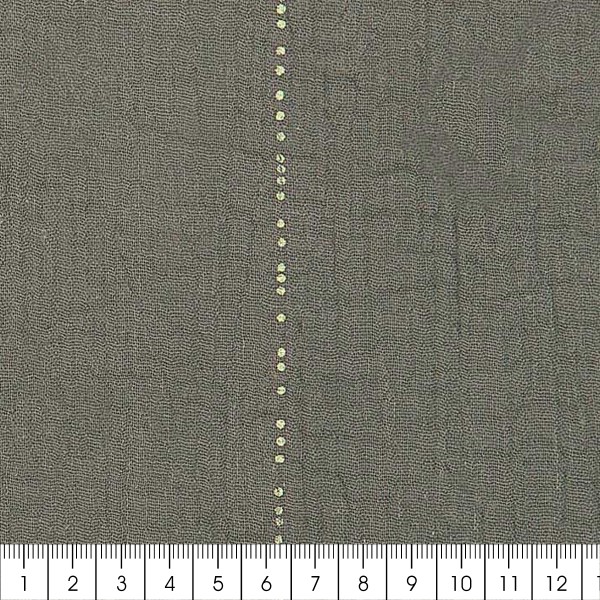 Tissu double gaze de coton Sakura Rico Design - Vert Olive détail Foil - Par 10 cm - Photo n°3