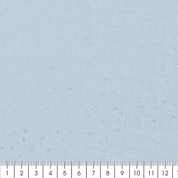 Tissu double gaze de coton Sakura Rico Design - Bleu ciel détail Foil - Par 10 cm - Photo n°3