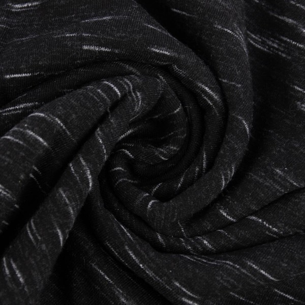 Tissu Jersey chiné Sakura Rico Design - Noir / Blanc - Vendu par 10 cm - Photo n°1