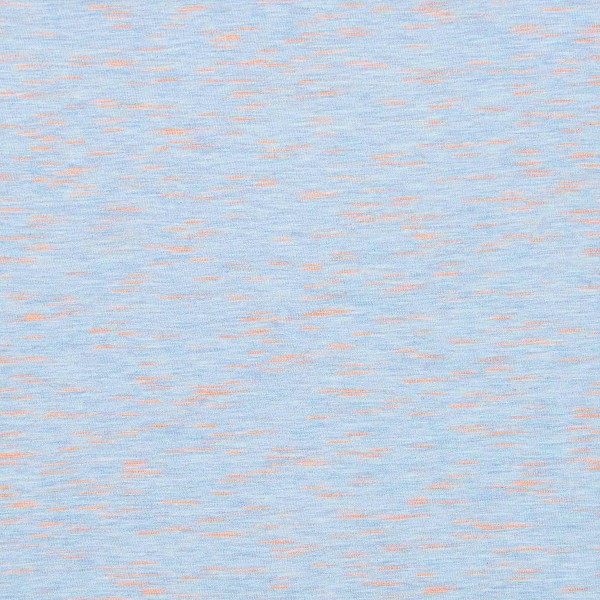 Tissu Jersey chiné Sakura Rico Design - Bleu ciel / Orange - Vendu par 10 cm - Photo n°1