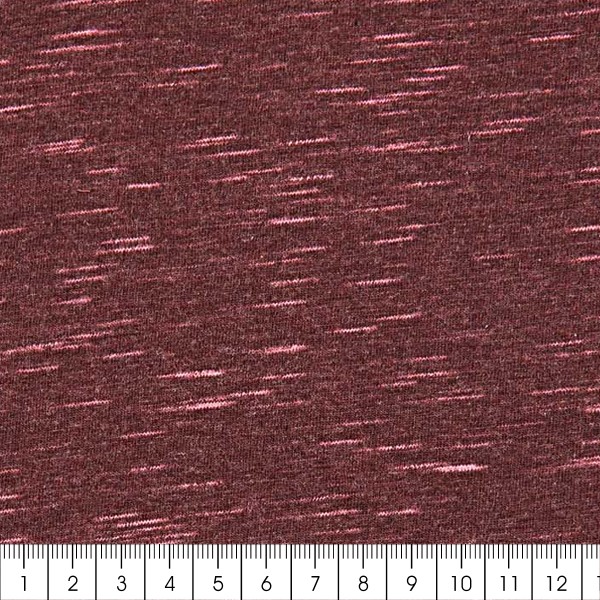 Tissu Jersey chiné Sakura Rico Design - Marron / Rose - Vendu par 10 cm - Photo n°3