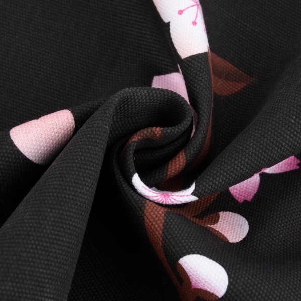 Tissu Toile coton épais Sakura Rico Design - Noir - Vendu par 10 cm - Photo n°2