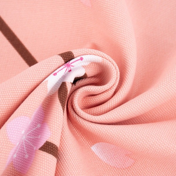 Tissu Toile coton épais Sakura Rico Design - Pêche - Vendu par 10 cm - Photo n°1