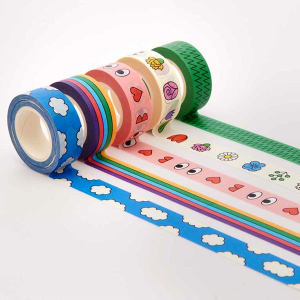 Set de masking tape - Eye candy by Redfries - 1,5 cm x 10 m - 5 pcs - Photo n°3