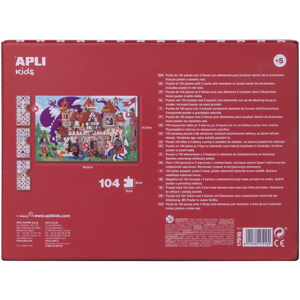Puzzle enfant 104 pièces thème château Apli Kids - Photo n°3