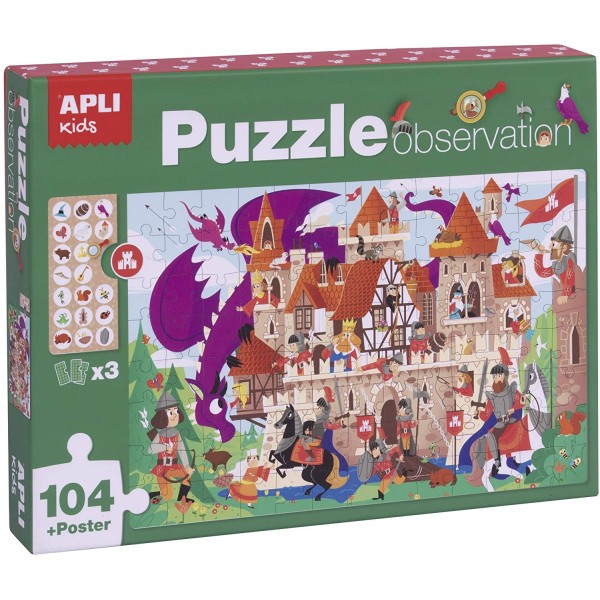 Puzzle enfant 104 pièces thème château Apli Kids - Photo n°1