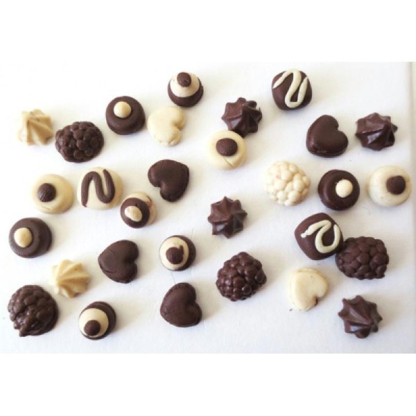20x Miniatures Chocolats NOIR/BLANC  6mm (S) - Photo n°1