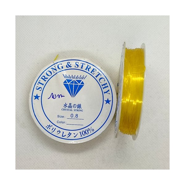 Bobine fil nylon élastique jaune - 10m - 0.8mm - Photo n°1