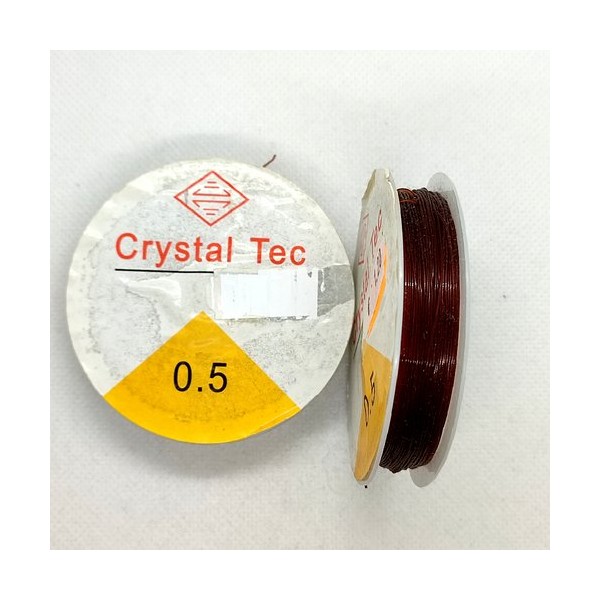 Bobine fil nylon élastique marron foncé - 10m - 0.5mm - Photo n°1