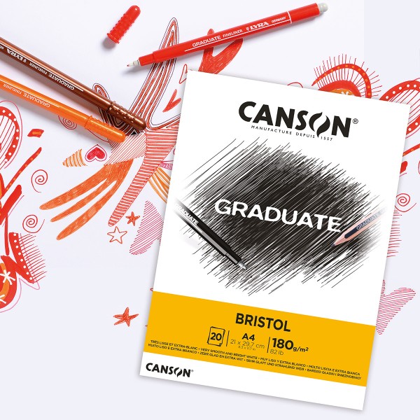 Bloc Canson Graduate - Bristol - A5 - 180 g - 20 feuilles - Photo n°2