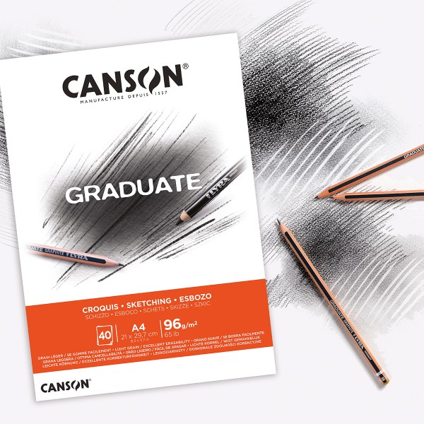 Bloc Canson Graduate - Croquis - A5 - 96 g - 40 feuilles - Papiers