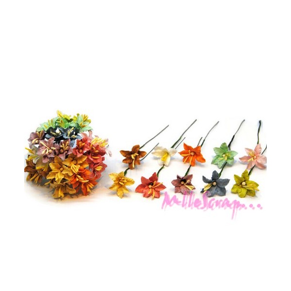 Petites fleurs lily papier multicolore - 10 pièces - Photo n°1