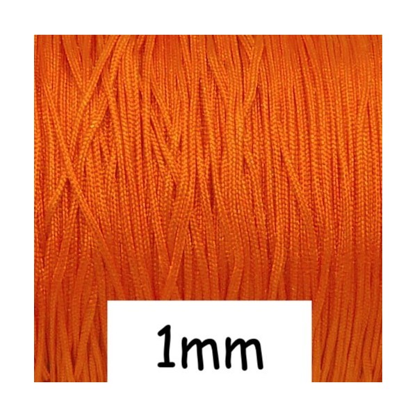 10m Fil De Jade 1mm Orange Vif  - Idéal Noeud Coulissant - Wrap - Shamballa - Photo n°1