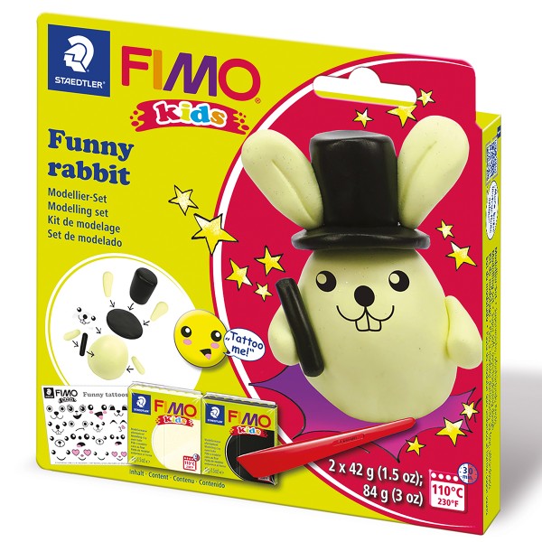 Mini Kit Fimo Kids - Lapin funny - Photo n°1