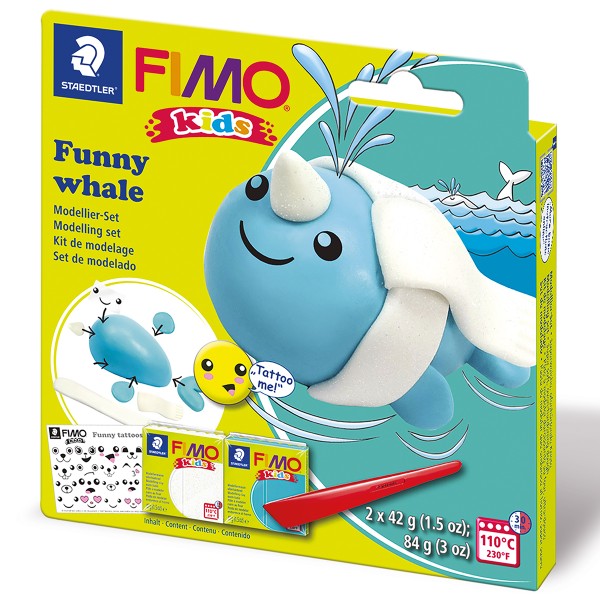 Mini Kit Fimo Kids - Baleine Funny - Photo n°1