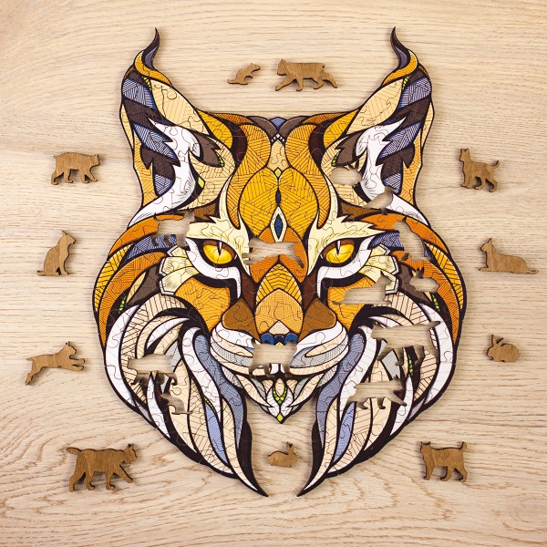 Puzzle en bois - Lynx - 35,3 x 28 cm - 139 pcs - Photo n°2