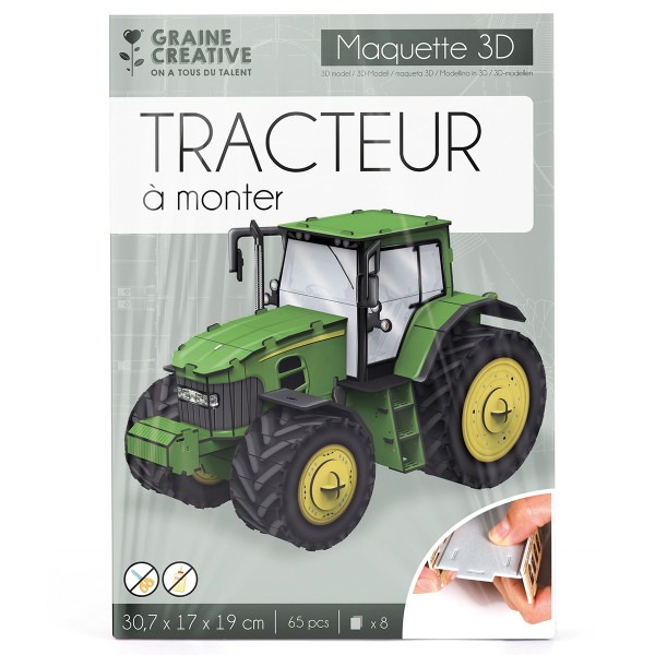 Puzzle 3D maquette - Tracteur - 30,7 x 17 x 19 cm - 65 pcs - Photo n°3