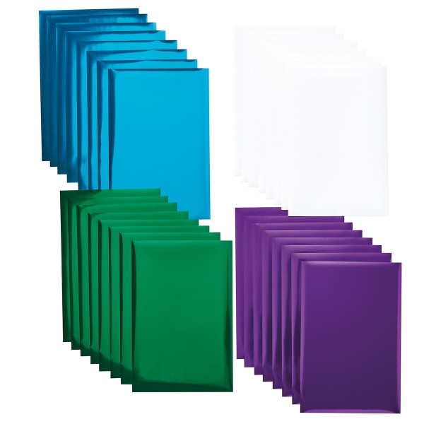 Feuilles de transfert de Foils Cricut - Assortiment Bleu / Vert - 10,1 x 15,2 cm - 24 pcs - Photo n°2