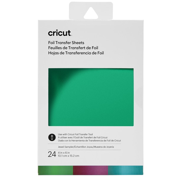 Feuilles de transfert de Foils Cricut - Assortiment Bleu / Vert - 10,1 x 15,2 cm - 24 pcs - Photo n°1