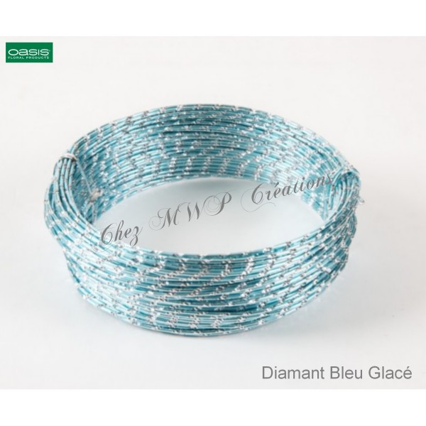 fil aluminium diamant 2mm x 30 metres Bleu Glacé - Photo n°2