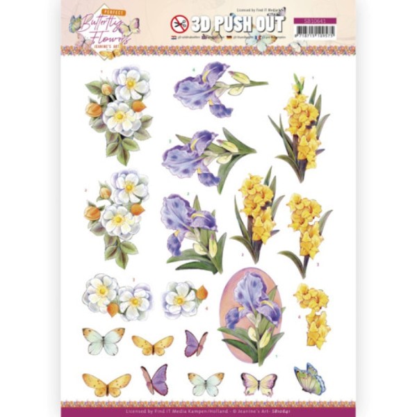 Carterie 3D prédéc. - SB10641 - Papillons fleurs parfaites - Glaïeul - Photo n°1