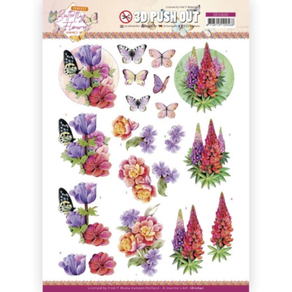 Carterie 3D prédéc. - SB10640 - Papillons fleurs parfaites - Anémones - Photo n°1