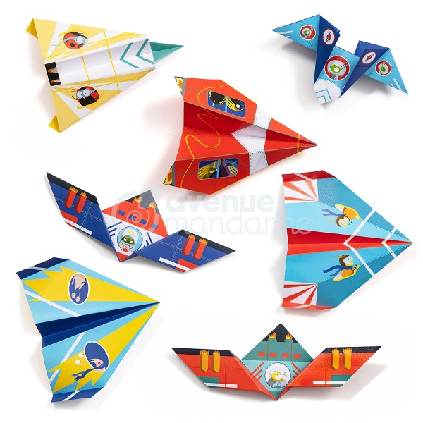 Coffret Créatif Origami - Avion et fusée - 40 feuilles - Photo n°2